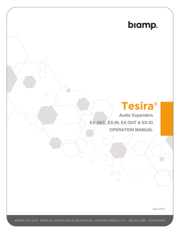 Biamp Tesira EX-IN/EX-AEC/EX-IO/EX-OUT Manual | Manualzz