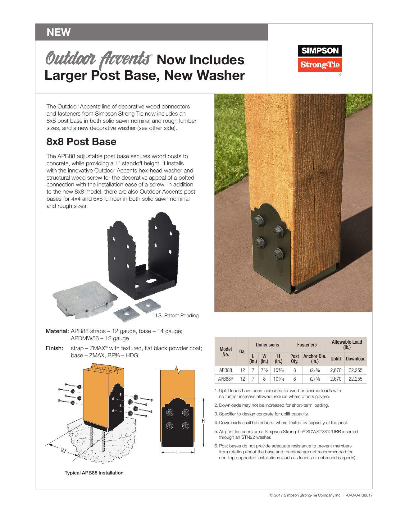 outdoor accents simpson strong tie on Simpson Strong Tie Apdmw56 Specification Manualzz