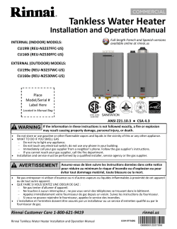 Rinnai CU199IN - Manual, Operating manual, Specification, User guide,  installation Guide | manualzz.com