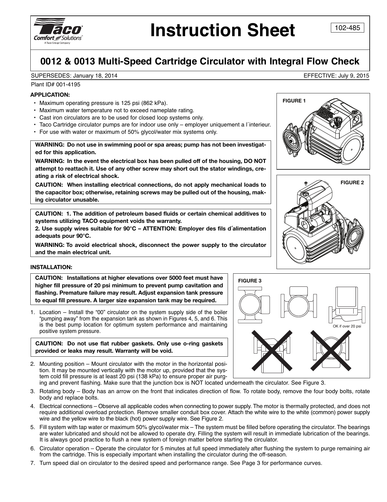 Taco Comfort Solutions 0013 Msf1 Ifc Operating Instrustions Manualzz