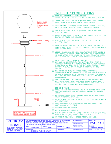 Kenroy Home 32463ab Edison 72 In Antique Brass Floor Lamp Replacement Part List Manualzz Kenroy Home 32463ab Edison 72 In, Kenroy Edison Floor Lamp