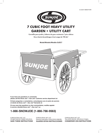 Sun Joe SJGC7 7 cu. ft. Heavy-Duty Garden and Utility Cart Replacement Part List | Manualzz