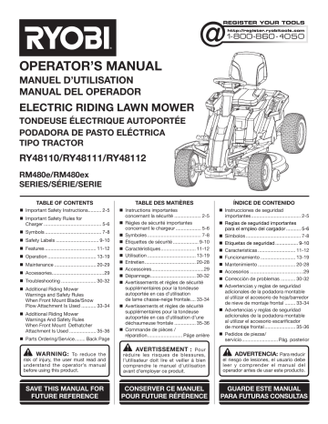 RYobi 38 Inch 100 Ah Battery Electric Riding Ride On Lawn Mower Mow 3