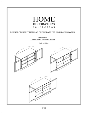 Home Decorators Collection 9964400210 Prescott Black Modular Pantry Base Top Instructions Assembly Manualzz - Where Is Home Decorators Collection Made Home Decorators Collection 9964400210 Prescott Black Modular Pantry Base Top Instructions Assembly Manualzz - Where Is Home Decorators Collection Made