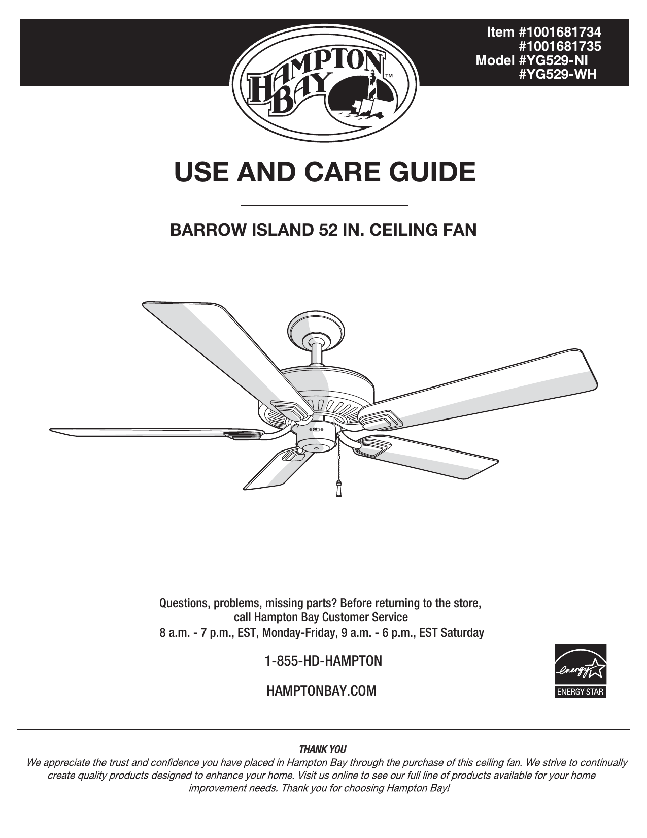 Home & Garden Barrow Island 52 in White Ceiling Fan Replacement Parts Ceiling Fans tagumdoctors