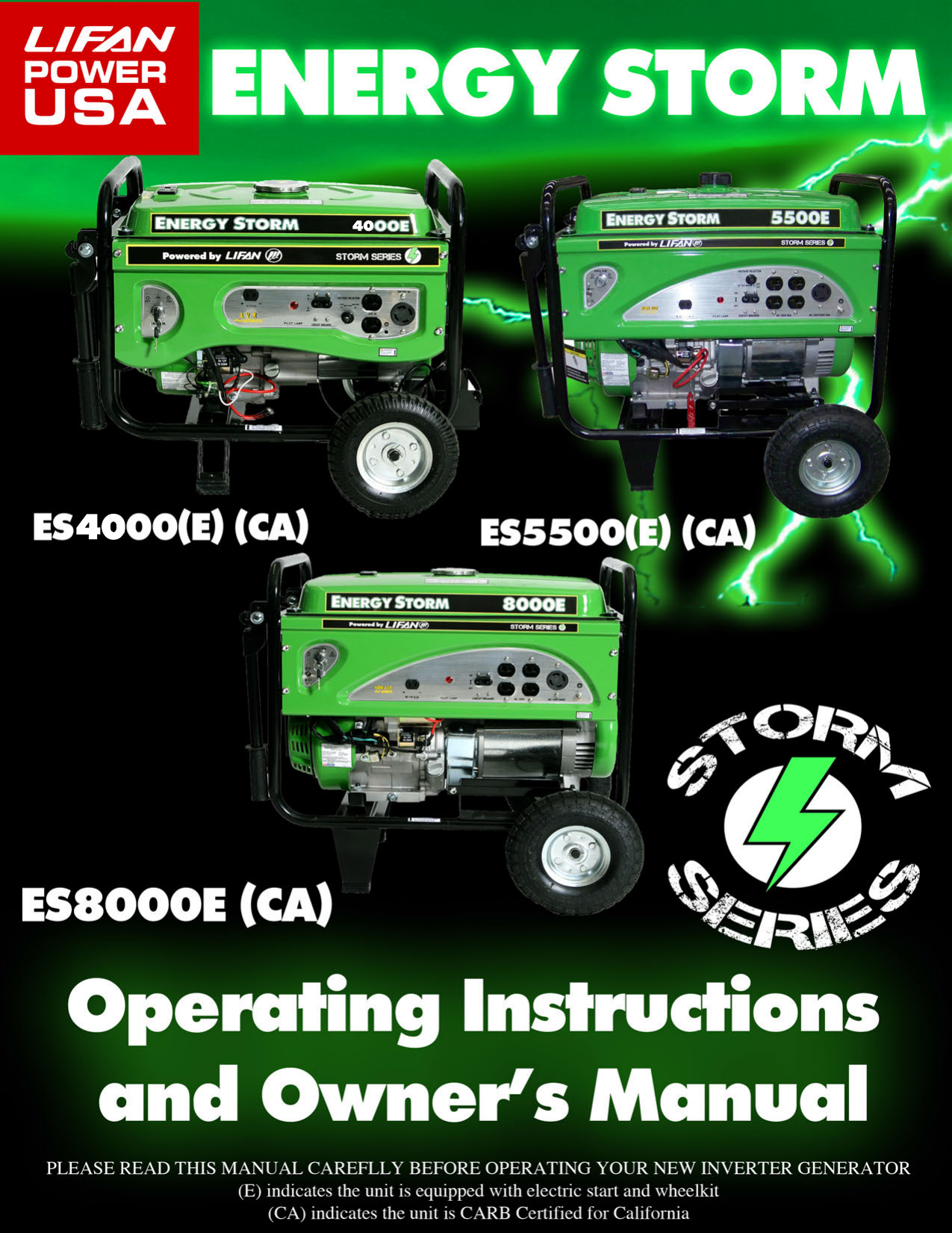 LIFAN ES4000-CA ES4000E-CA ES4000 ES4000E 4000 Watt Generator CARBURETOR CARB 