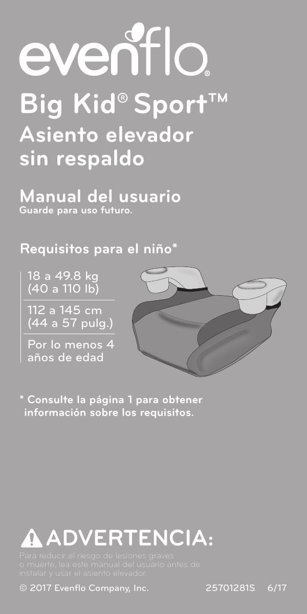 evenflo big kid amp manual