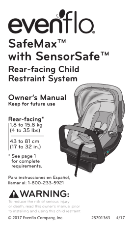 Evenflo Safemax Infant Car Seat, Evenflo Nurture Infant Car Seat Base Installation