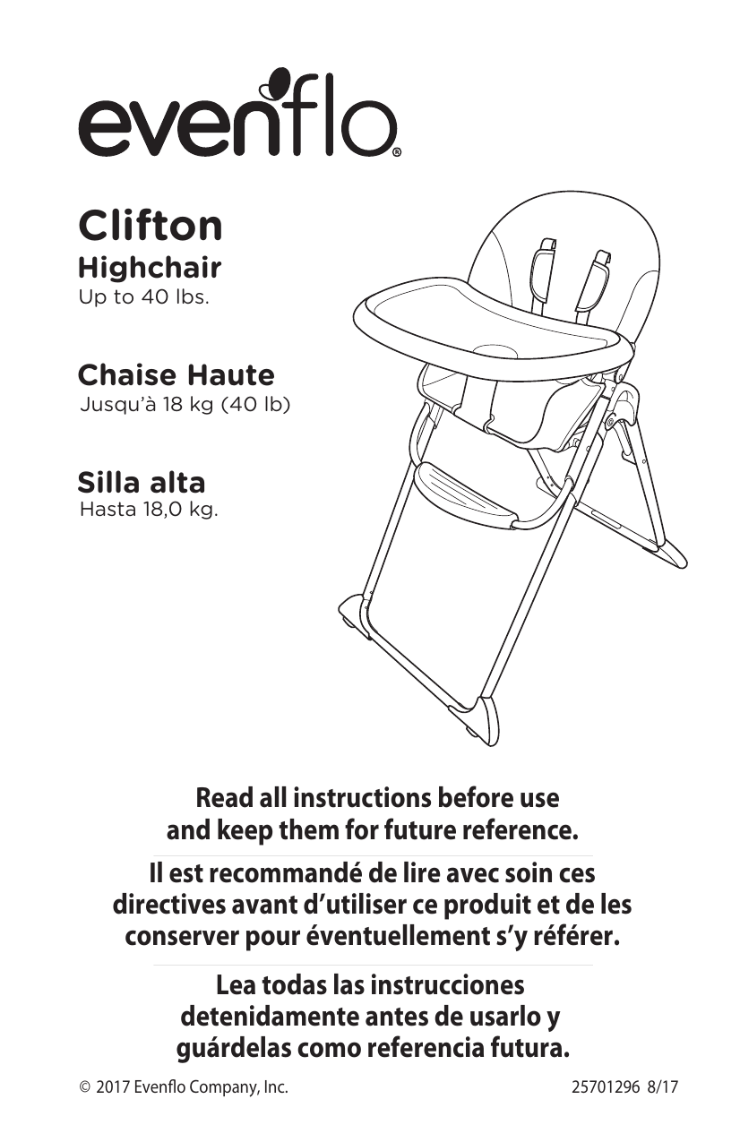 evenflo clifton high chair