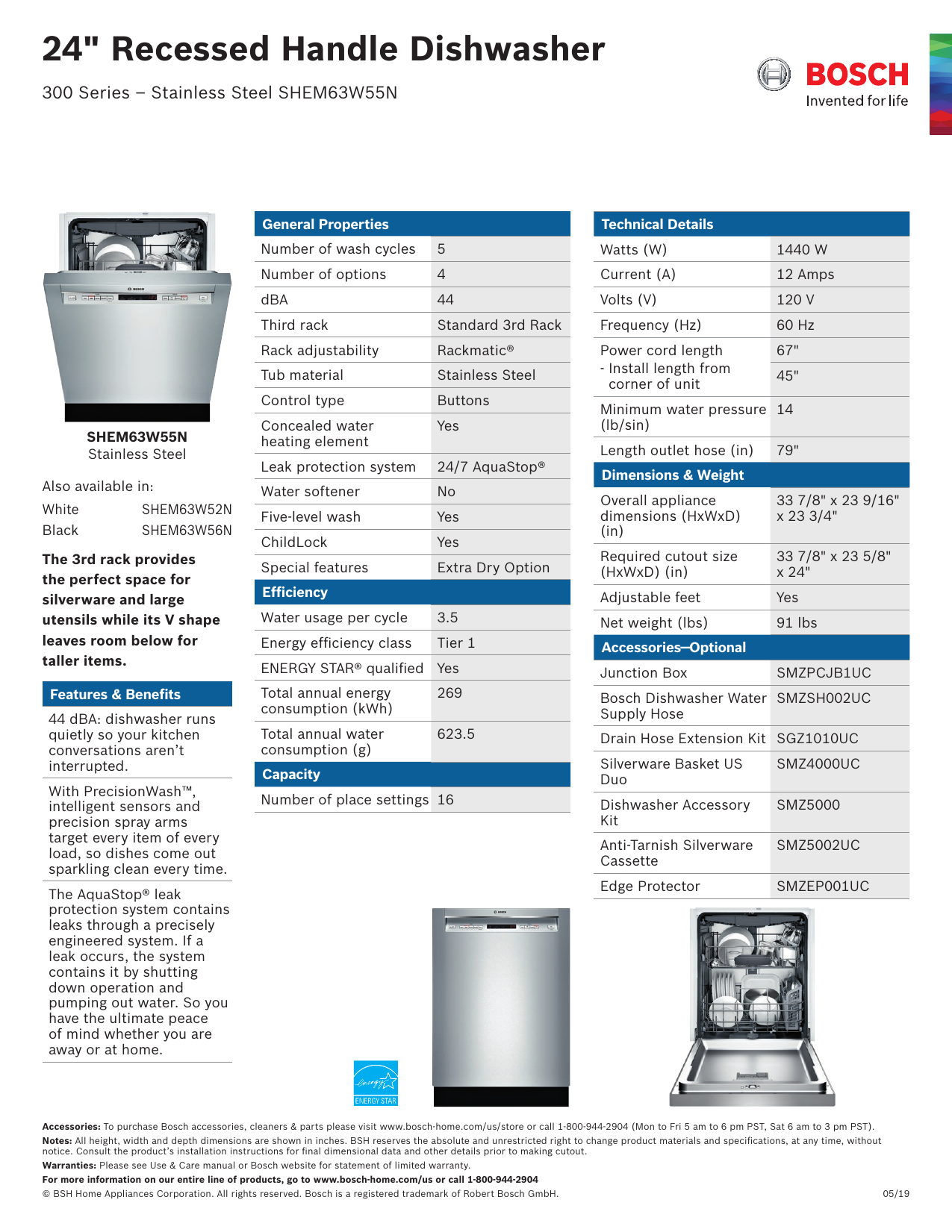 shem63w55n installation manual