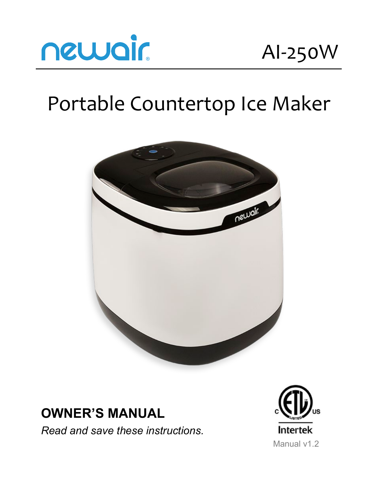 NewAir AI250W 50lb DropDown Door Portable/Countertop Bullet Ice