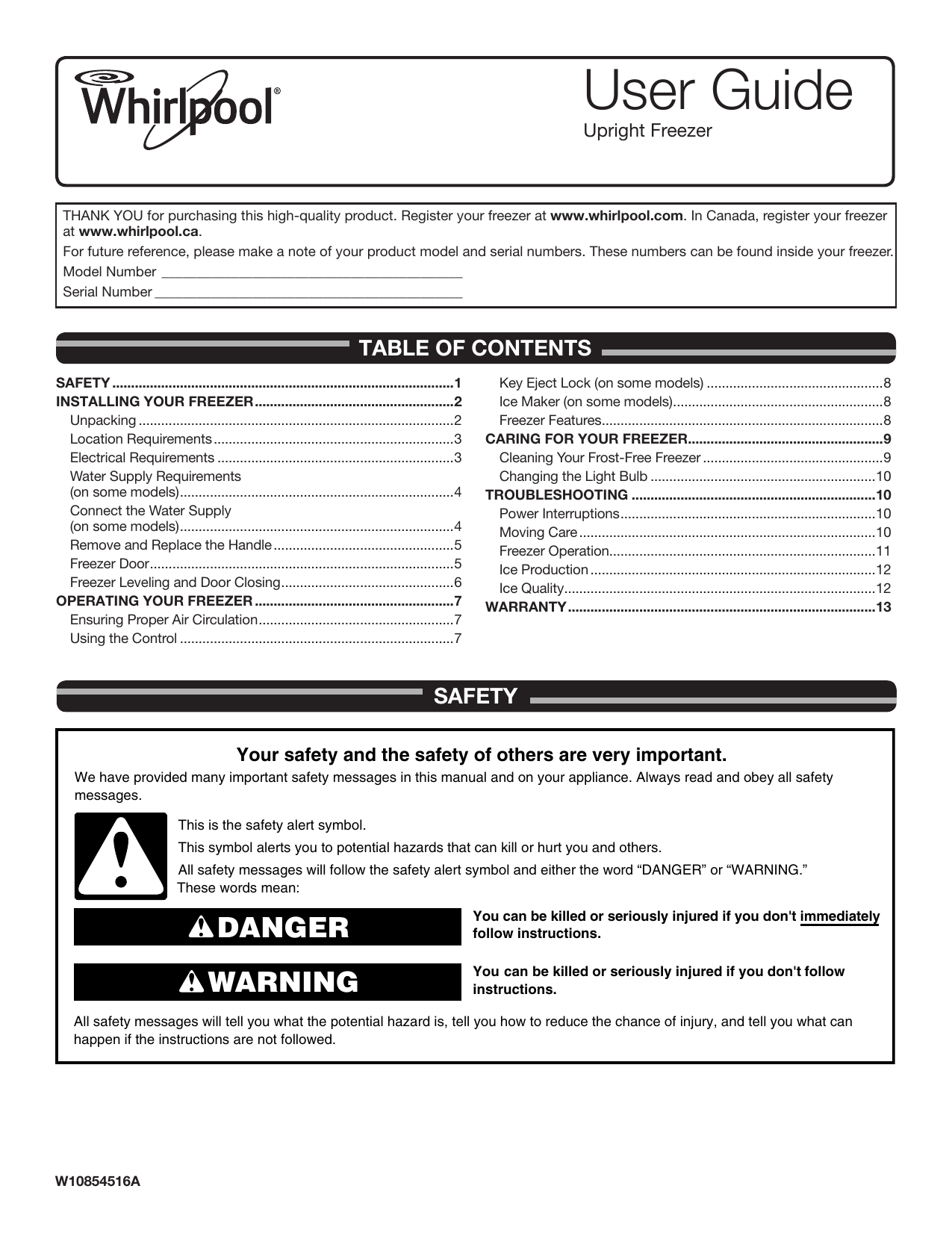 Whirlpool WZF34X18DW, WZF34X16DW, WZF34X20DW User guide Manualzz