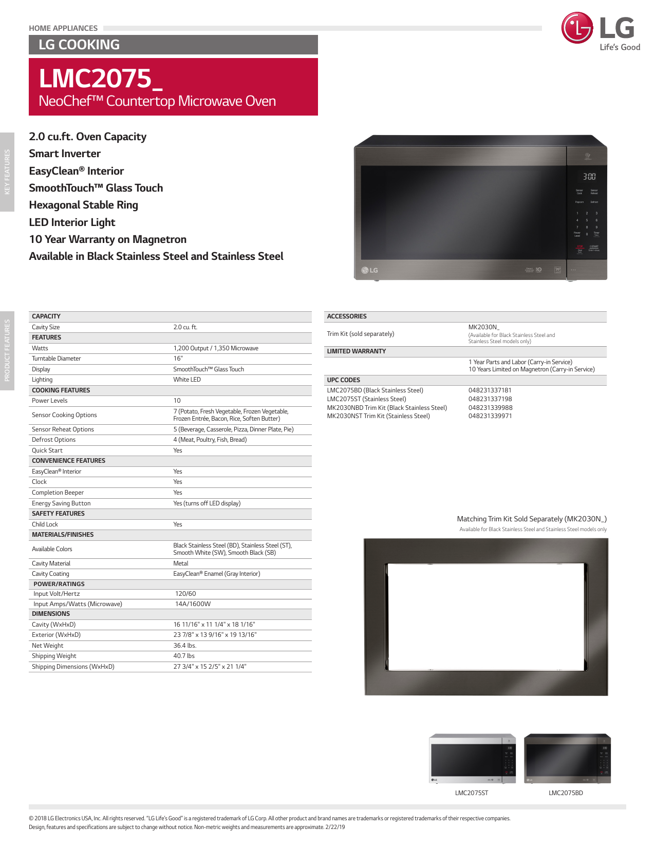 lg microwave model lmc2075bd