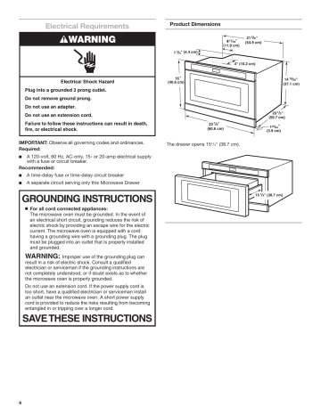 KitchenAid KMBD104GSS Microwave Drawer Dimensions Guide | Manualzz