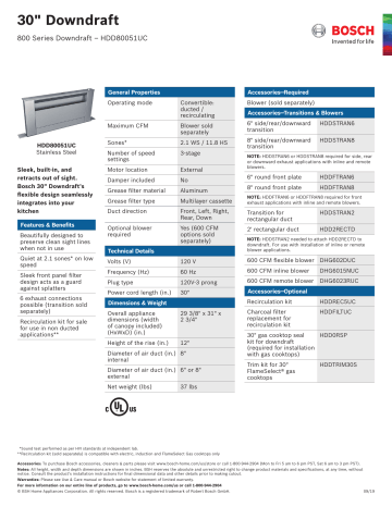 bosch telescopic downdraft