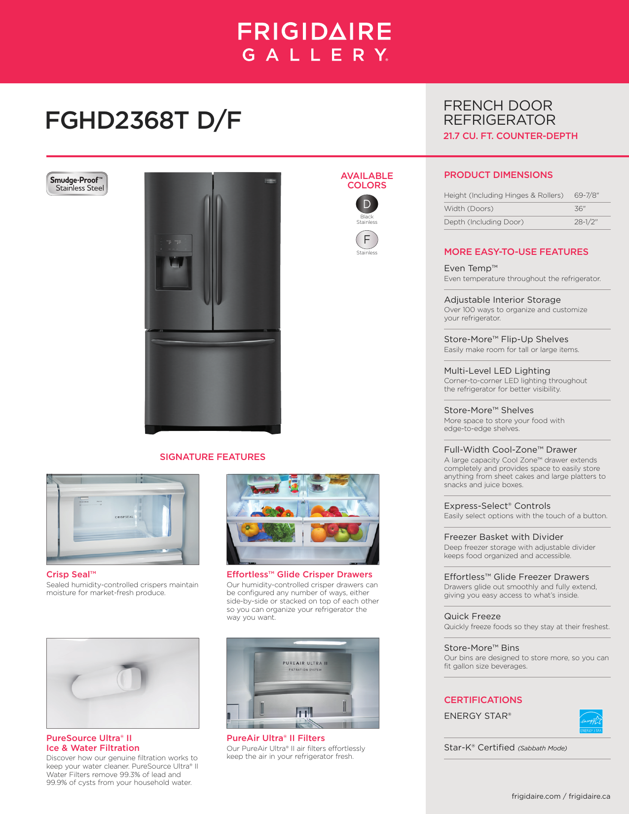 Frigidaire Fghd2368td Fghd2368tf User Manual Manualzz