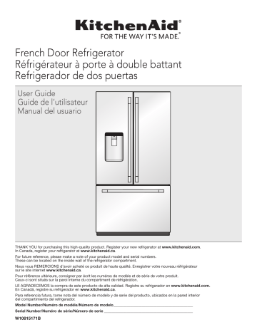 Kitchenaid Krfc604fss 23 8 Cu Ft Counter Depth French Door Refrigerator Use And Care Guide Manualzz