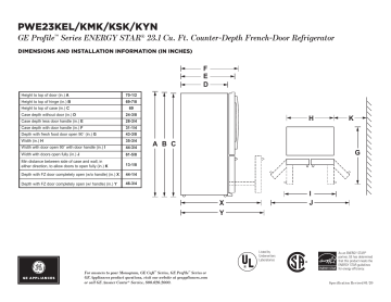 GE Profile - PWE23KYNFS - GE Profile™ ENERGY STAR® 23.1 Cu. Ft.  Counter-Depth French-Door Refrigerator-PWE23KYNFS