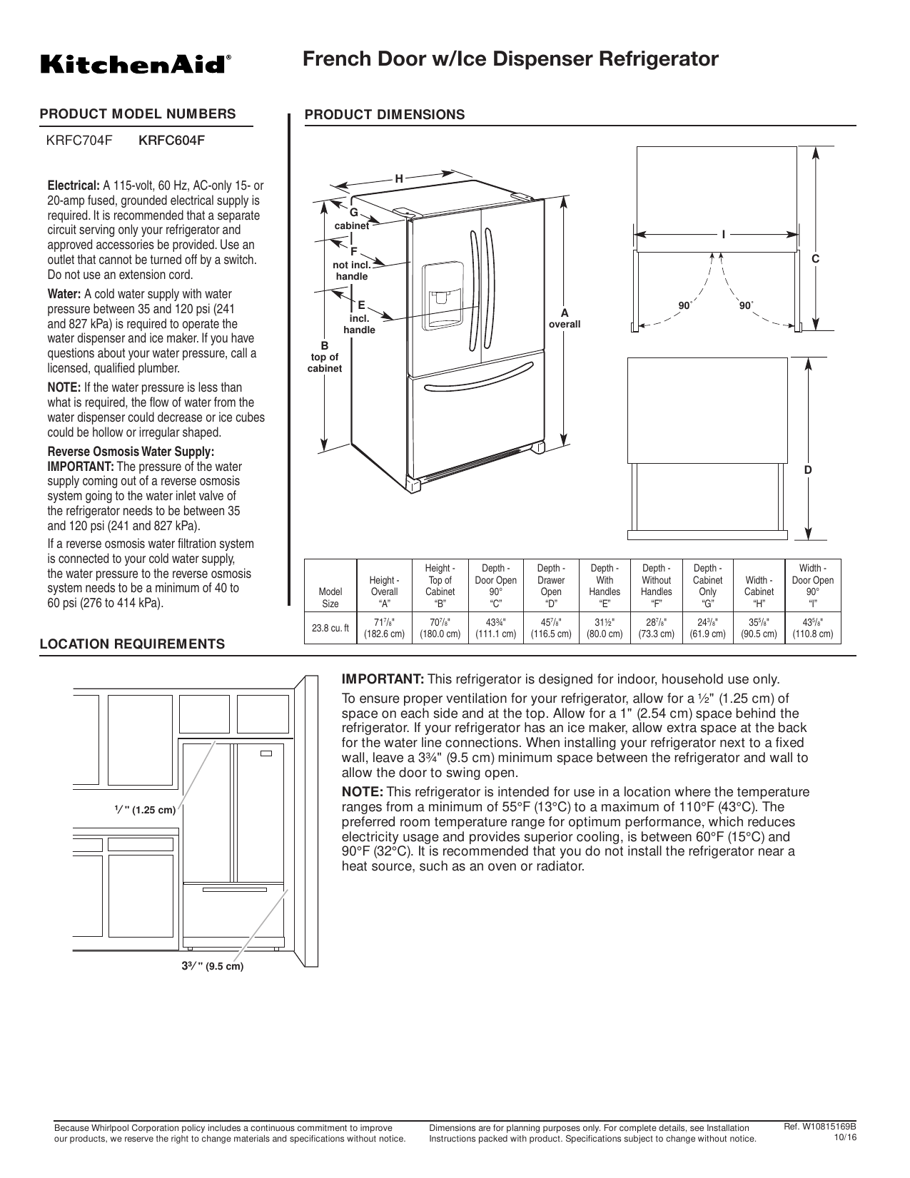 18 cu ft white refrigerator