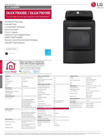 LG DLEX7900BE, DLGX7901BE User manual | Manualzz