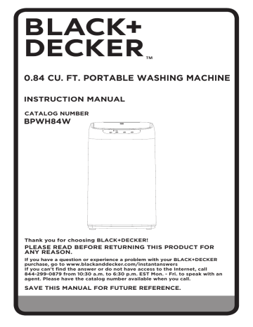 Black+decker 0.84 Cu. ft. Portable Washer BPWH84W