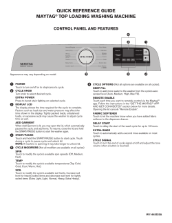 Maytag MVW7230HC - Owner's Manual, User Guide