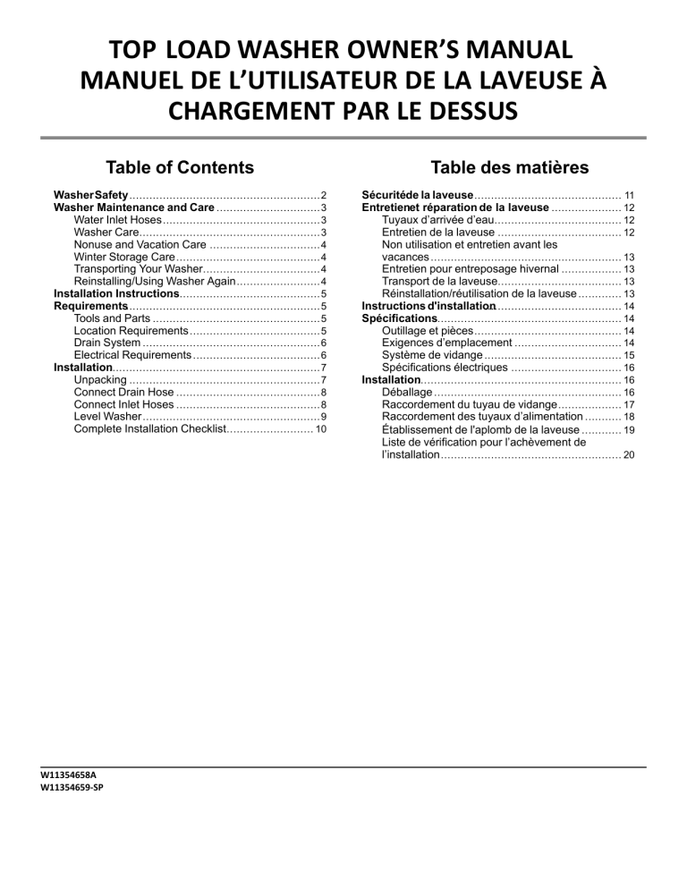 Whirlpool WTW5005KW User manual | Manualzz