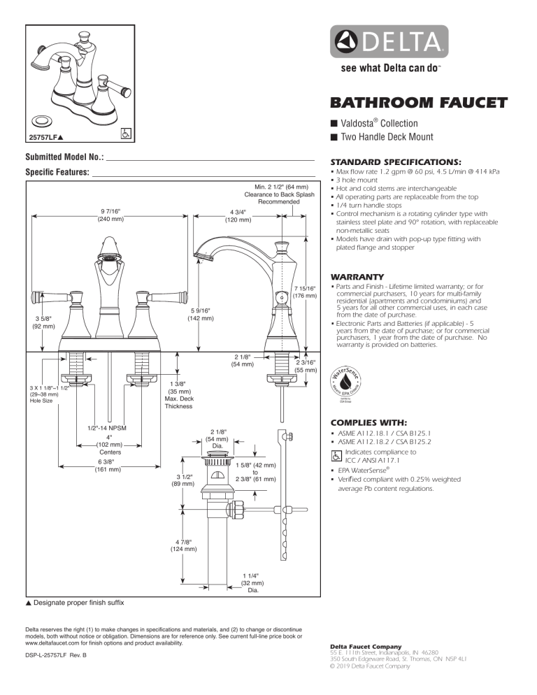 Delta 25757LFRB User manual Manualzz