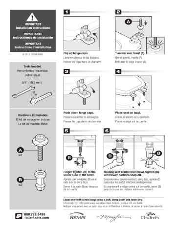 Church 748slow 000 Wood Round Slow Close Toilet Seat Guide D Installation Manualzz - Bemis Toilet Seat Installation Instructions
