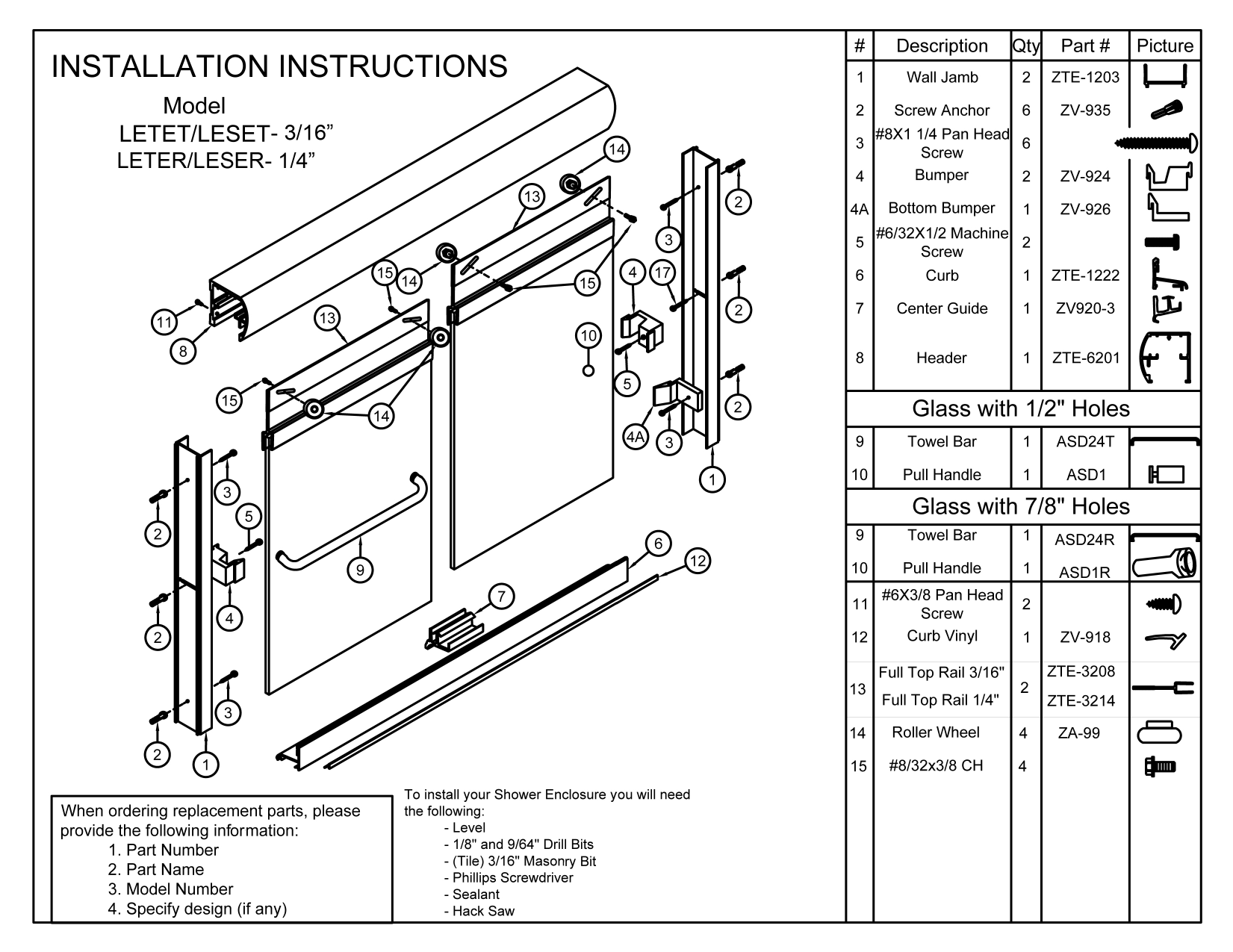 Arizona Shower Door LSER6070MBCLT Lite-Euro Recessed 70.375-in H x 56 ...