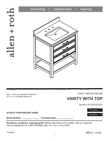 Allen Roth 261205 Installation Guide Manualzz Allen Roth 261205 Installation Guide, Allen And Roth Vanity Parts
