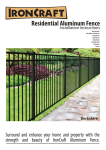 Ironcraft 833691 Berkshire Black Powder-Coated Aluminum Post-and-Rail Flat-Top Decorative Metal Fence Gate Installation instructions