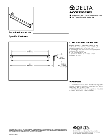 Delta Faucet 41450-BL Decor Transitional Toilet Paper Holder with Assist  Bar, Matte Black