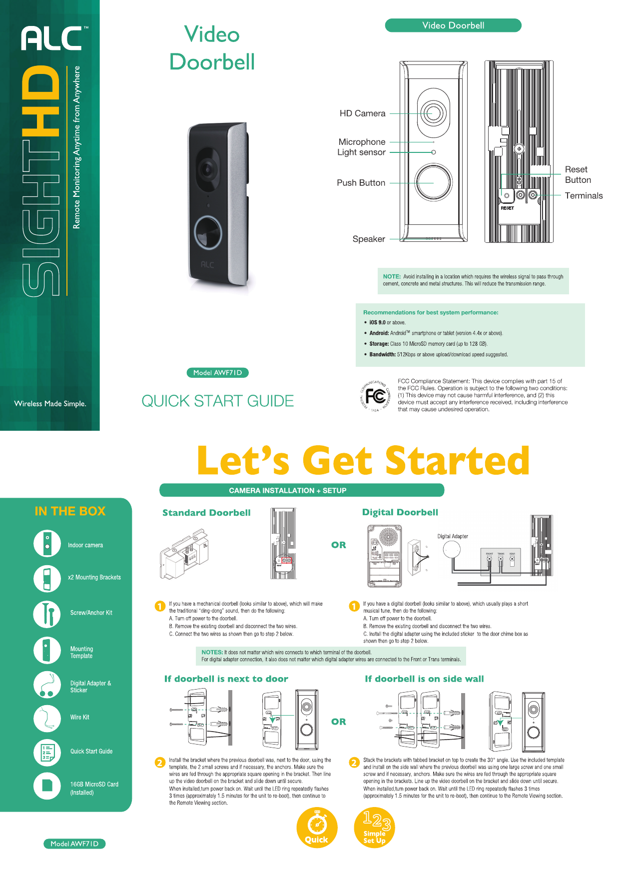 Alc best sale awf53 manual