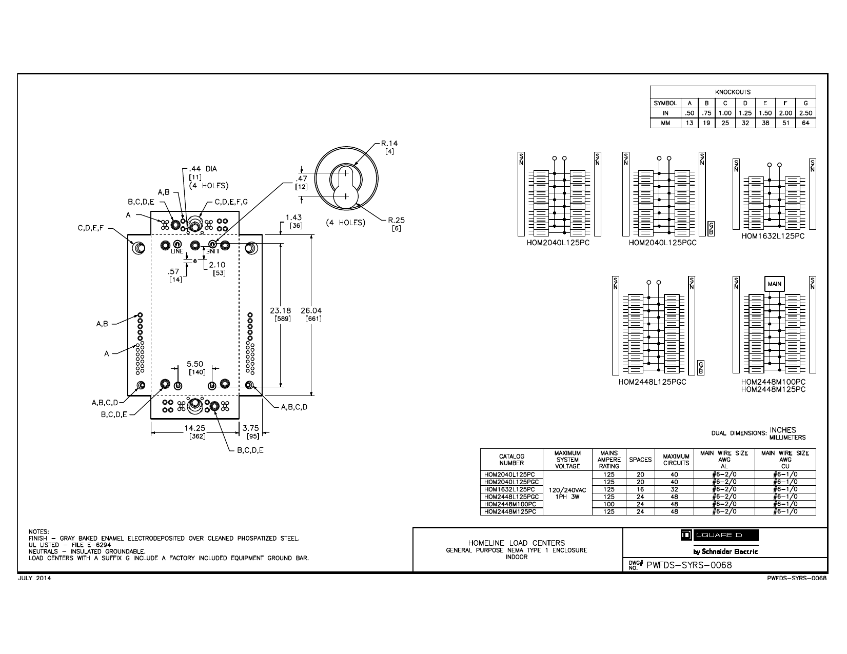 Square D HOM2040M100PCVP 100Amp 20Spaces 40Circuit Main Breaker PlugOn Neutral Load Center