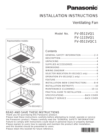 Panasonic Fv 0511vqc1 Whisnse 0 3, Panasonic Whisper Ceiling Fan Installation