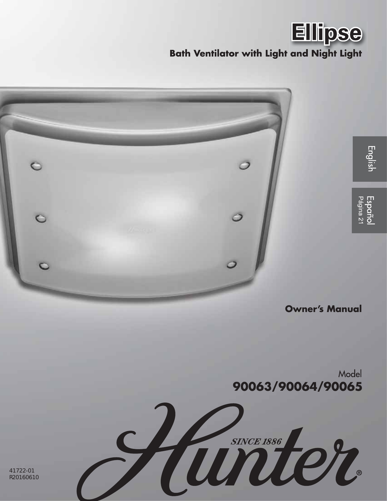 Hunter 83002 Ventilation Sona Bathroom Exhaust Fan With Light Imperial