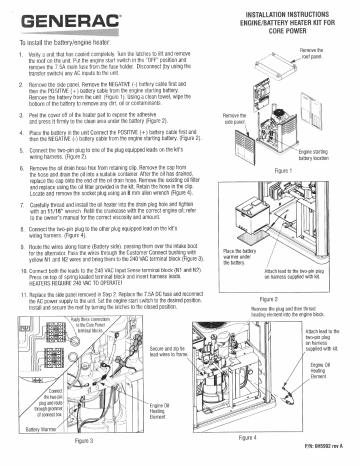 Generac 5865 Cold Weather Kit Installation Guide | Manualzz