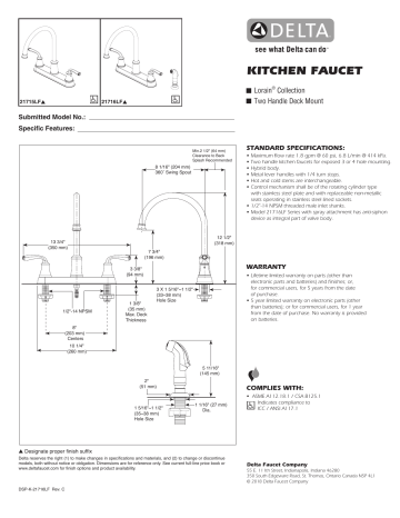 Delta Lorain Stainless 2-handle Deck Mount High-arc Kitchen Faucet for sale online 
