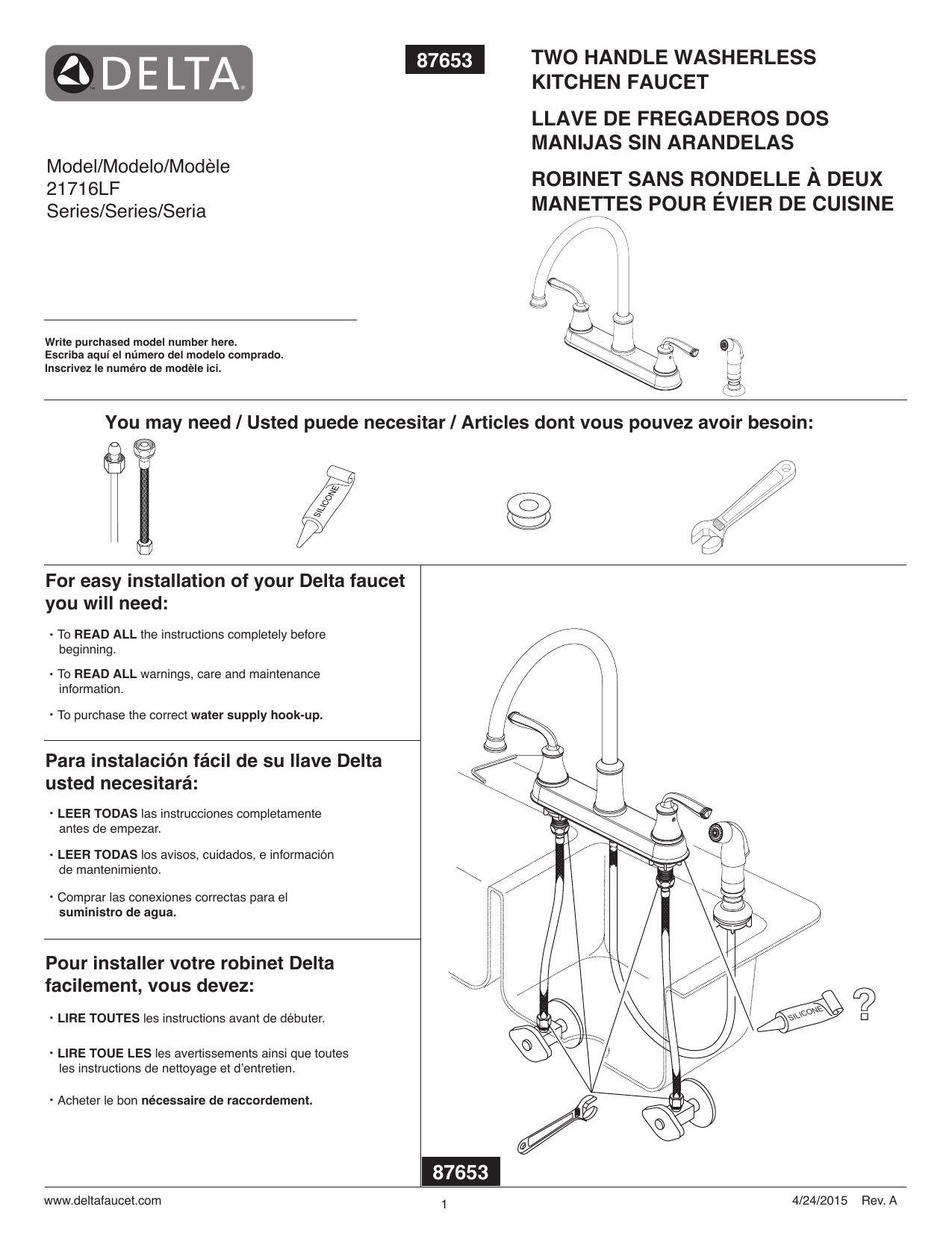 Delta 21715LFSS Installation guide Manualzz