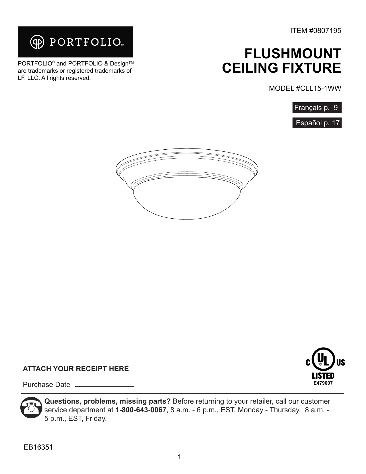 Portfolio Flush Mount Ceiling Fixture Replacement Glass Shelly Lighting