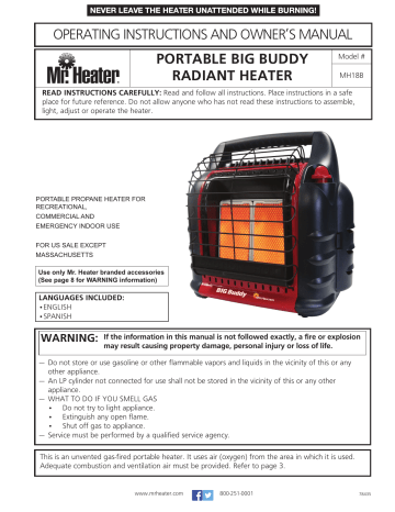 Mr. Heater MH18B Buddy Heaters 18000-BTU Portable Radiant Propane