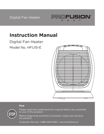 Profusion Heat HFU15-E 1500-Watt Fan Compact Personal Electric Space