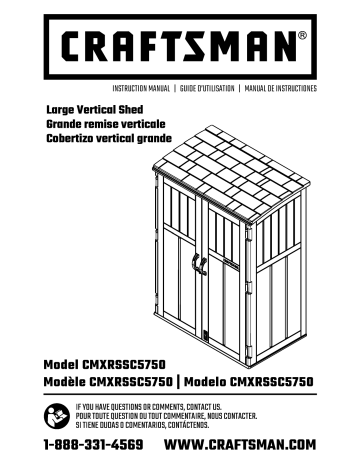 Craftsman CMXRSSC6250 Storage Shed Guide d'installation | Manualzz
