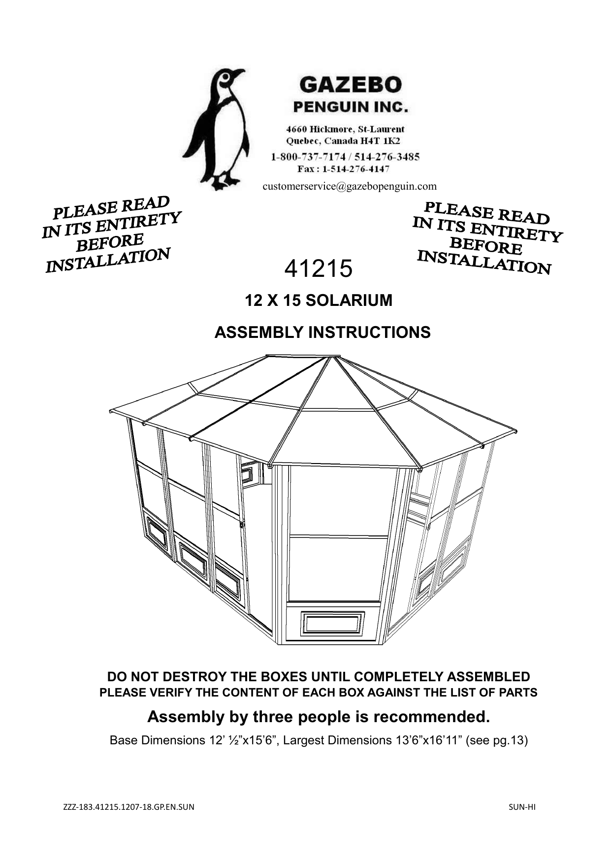 Gazebo Penguin 41215-12 Florence 
