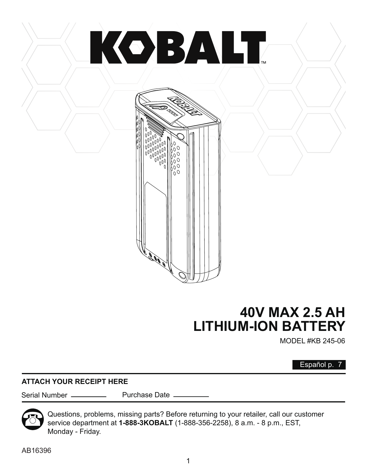 KOBALT 40V MAX LITHIUM ION BATTERY CHARGER 40 Volt KRC 60-06 LITHIUM 