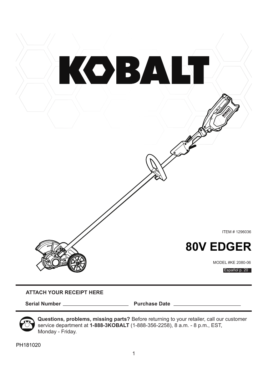 Kobalt discount cordless edger