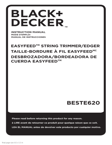 User manual Black & Decker BESTE620 (English - 36 pages)