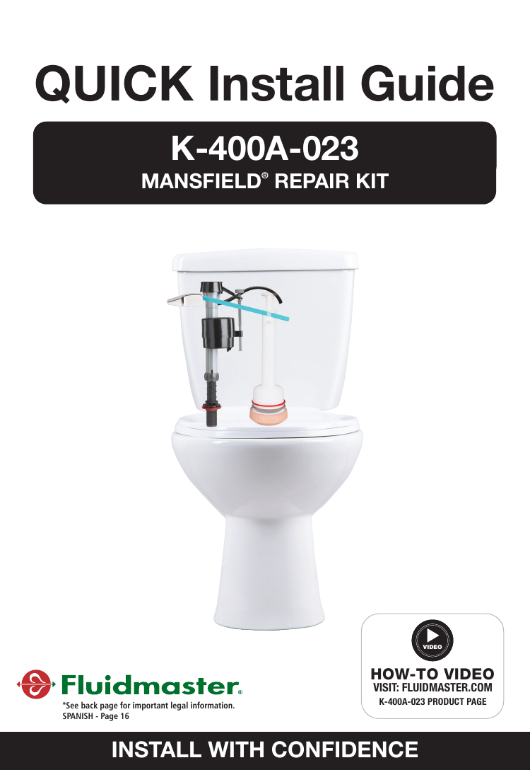 Fluidmaster K400A023T5 Toilet Repair Kit Installation Guide Manualzz