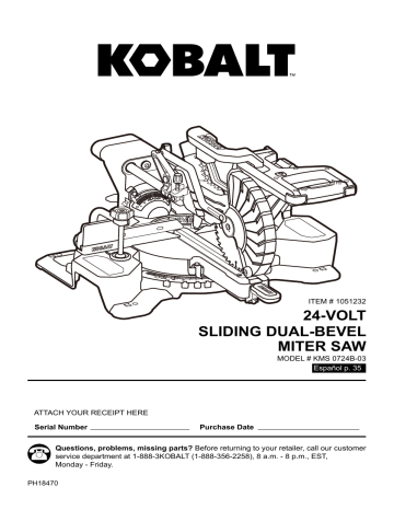 Kobalt KMS 0724B-03 User guide | Manualzz